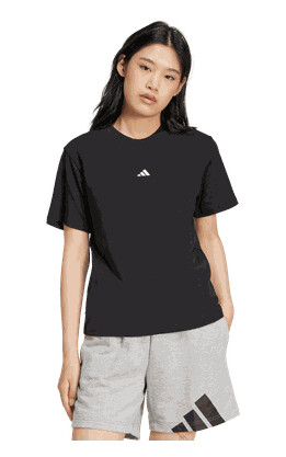 Adidas Essentials Small Logo Cotton T-Shirt t-skjorte dame Black S