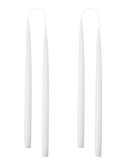 Kunstindustrien Hand Dipped Candles, 4 Pack - White - ONE SIZE