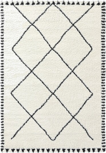 Ryetepper Tiznit hvit/svart Størrelse: 160 x 230 cm
