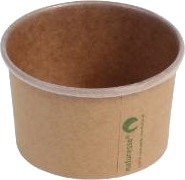 Isbæger 120 Ml 3 Oz Ø75x45 Mm Kraft Pap Pla Bionedbrydelig Brun,20 Ps X 50 Stk/Krt