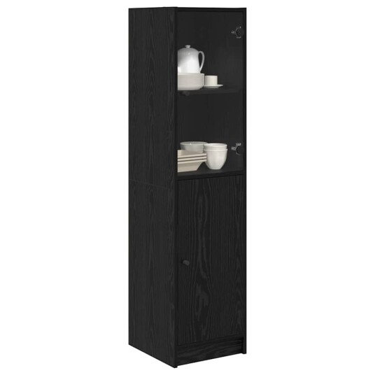 Høyskap Svart Eik 35 x 37 x 142 cm Konstruert tre Høyskap Svart Eik 35 x 37 x 142 cm Konstruert tre