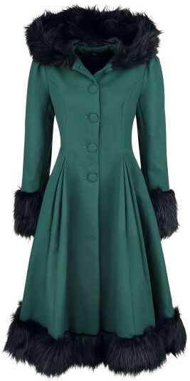 Hell Bunny Rockabilly Frakker Elvira Coat XS til 3XL Damer petroleumsblå