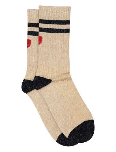 mp Denmark Elga Glitter Socks - Beige - 40/42