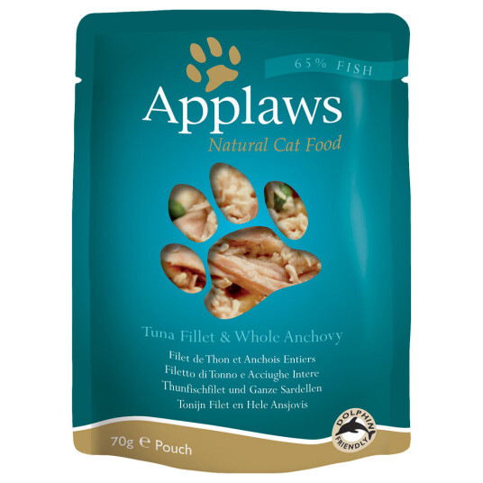 Økonomipakke Applaws Cat Natural i buljong 48 x 70 g - Tunfisk med ansjos