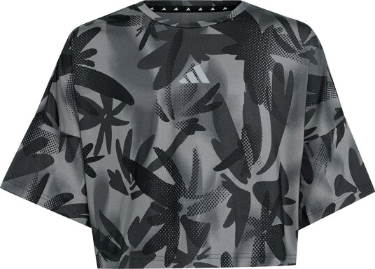 Adidas Performance T skjorte JG Spi Aop Black/Grefou/Grethr Adidas Performance 14 år (164) T skjorte Grå Hvit Svart