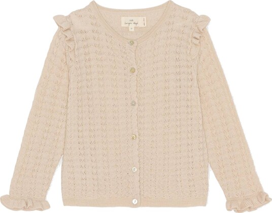 Konges Sløjd Valkan Frill Cardigan Almond Milk (104 / 4 år)