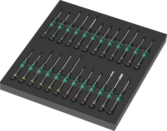 Wera Skrutrekkersett Kraftform Micro Sett 1 Med Skuminnlegg 24 Deler
