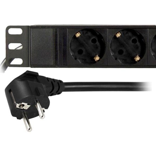 DELTACO power strip  with 10xCEE 7/4 outlet 1xCEE 7/7 0.501m 1U 3m black