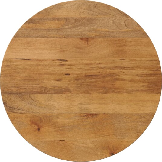 Bordplate Ø 90x3,8 cm rund heltre mango