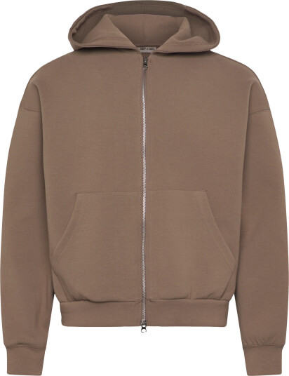 ONLY & SONS Onsgoyle Boxy Ls Scuba Zip Hoodie Sweat   Brown   XL