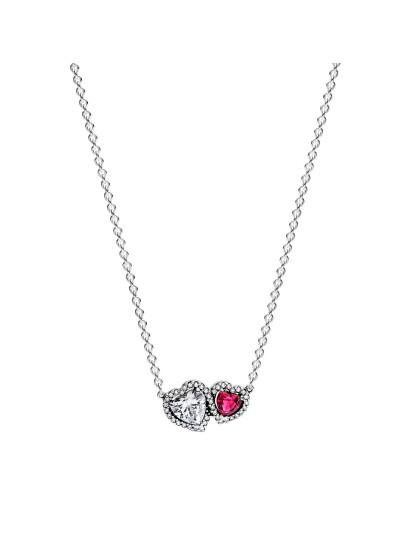 PANDORA Hearts Sterling Silver Collier With Cherries Jubilee Red Crystal And Clear Cubic Zirconia |Silver |45  cm