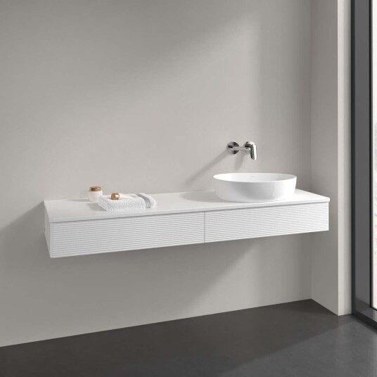 Villeroy & Boch Antao Servantskap med 2 skuffer 160x50x19 cm m/lys Hvit Matt Villeroy & Boch Antao Servantskap med 2 skuffer 160x50x19 cm m/lys Hvit Matt