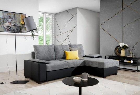 Seksjon Eltap Letto 245x160x90 cm Omega 13 Soft 11 Grå Svart