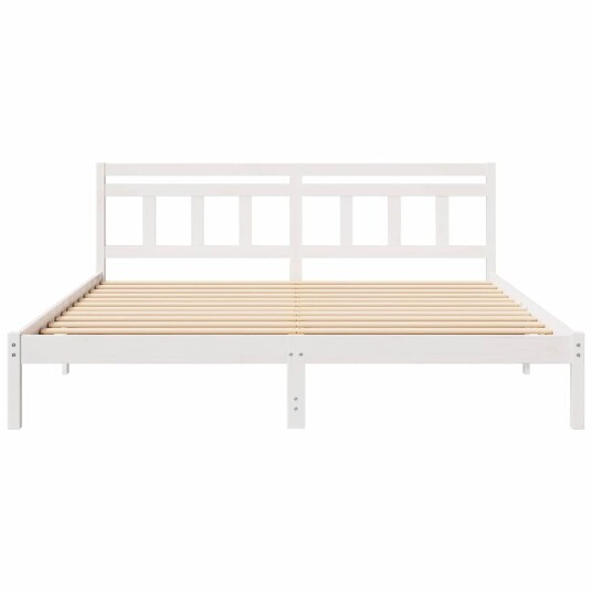  Sengestamme med hodegjerde Hvit 180 x 200 cm Heltre furu