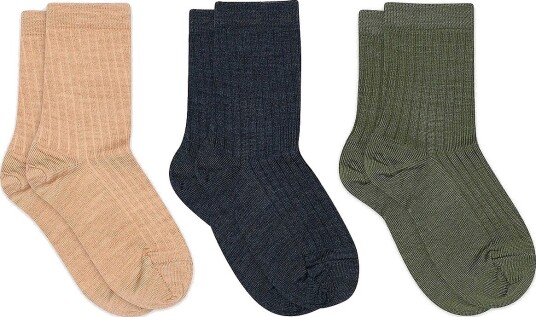 mp Denmark Wool Rib Socks 3 Pack CAMEL MELANGE 40/42
