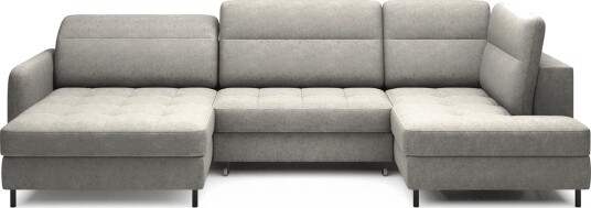 Berrto Sofa med Divan og Sjeselong 5 seters   Lysgrå