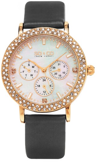 So & Co New York Dameklokke 5216L.5 Madison Hvit/Sateng Ø38 mm