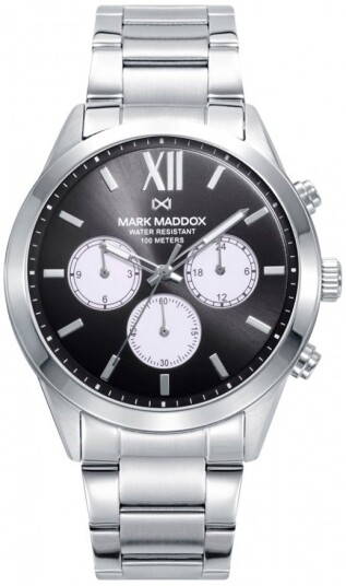 Mark Maddox Herreklokke HM1009 53 Marais Sort/Stål Ø43 mm Mark Maddox Herreklokke HM1009 53 Marais Sort/Stål Ø43 mm