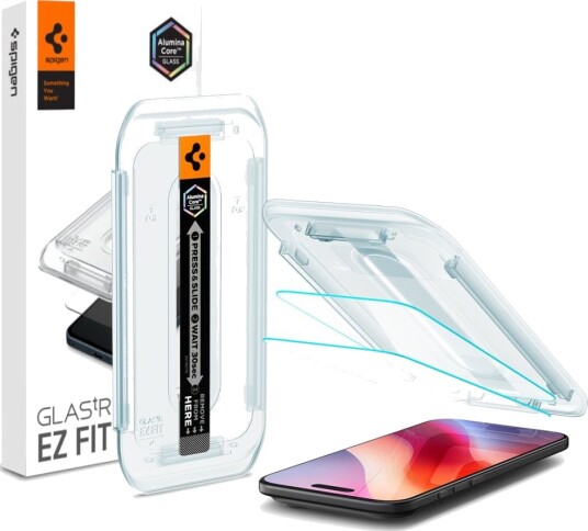 Spigen Glas.tR EZ Fit Skjermbeskytter til iPhone Air - 2pk, Ripebestandig og Støvresistent