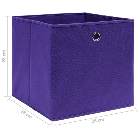 vidaXL Oppbevaringsbokser 4 stk uvevd stoff 28x28x28 cm lilla