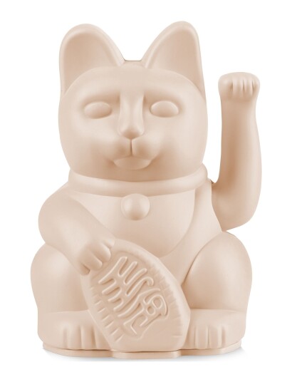 Donkey Vinkende Kat Maneki Neko Lucky Cat Mini Okker Cream H:9.80CM Donkey Vinkende Kat Maneki Neko Lucky Cat Mini Okker Cream H:9.80CM