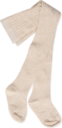 Mango Ribbed Knit Tights - Beige - 98