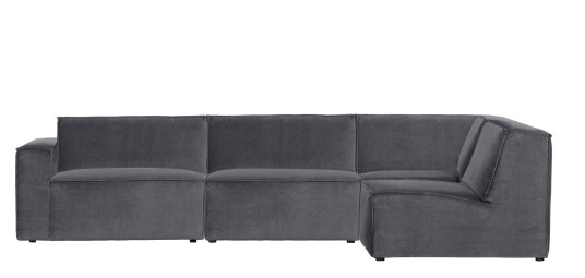 basiclabel Silvijn Hjørnesofa, Høyre, Grå fløyel Unoliving