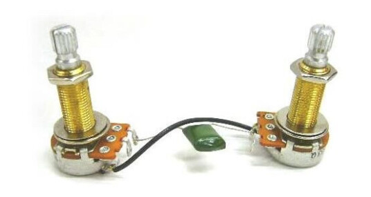 Emg-Cs-Vt-Spl-Ls Volume+tone Potentiometer. Long Shaft