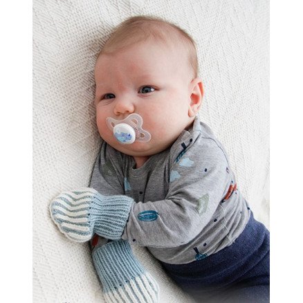 Tiny Mitts by DROPS Design Baby Vanter Strikkeoppskrift Str 1 3 mdr 6 9 mdr