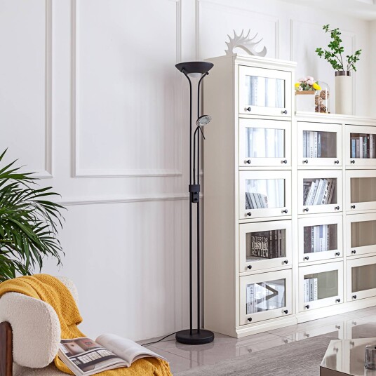 Lindby Josefin LED-uplight leselampe, svart
