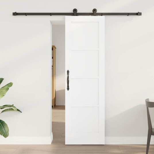 vidaXL Skyvedør med hardware sett Hvit 61x198,5 cm Solid furu