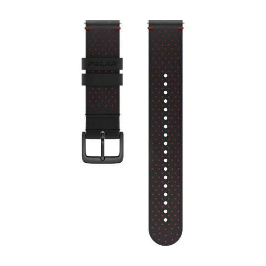 POLAR LÆRARMBÅND 20 MM M/L SVART/RØD POLAR LÆRARMBÅND 20 MM M/L SVART/RØD