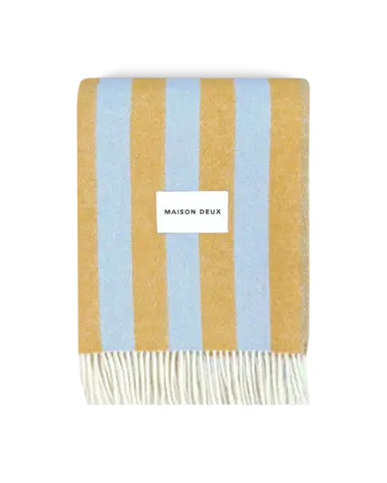 Maison Deux Candy Wrap Pledd Blå/Gul