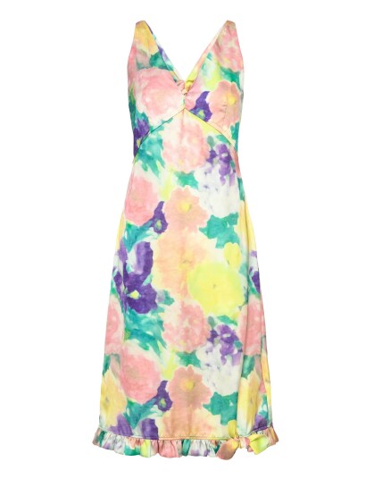 REMAIN Birger Christensen | Light Satin Frill Detail Dress | 34 REMAIN Birger Christensen | Light Satin Frill Detail Dress | 34