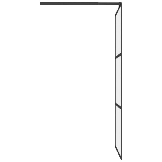 vidaXL Dusjvegg 80x195 cm frostet ESG GLASS SVART