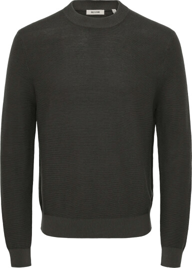 ONLY & SONS Onselias Reg Ls Structure Mock Knit Grey S