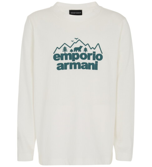 Giorgio Armani Emporio Armani Genser Off White m. Grønn Emporio Armani 12 år 152 Genser Hvit