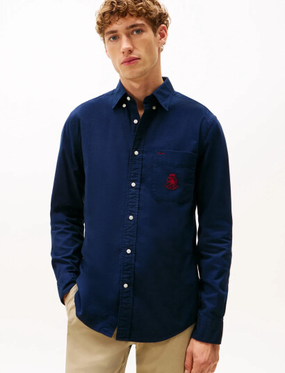 Tommy Hilfiger Brushed Oxf Crest Pocket Shirt - Navy - S Tommy Hilfiger Brushed Oxf Crest Pocket Shirt - Navy - S