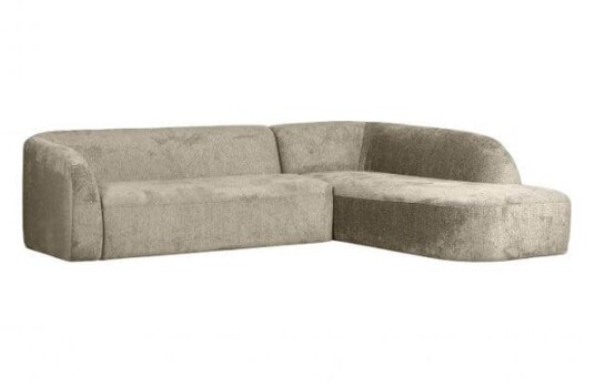 Bepurehome Sloping Corner Sofa Right Velvet wheatfield