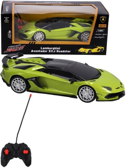 Lamborghini Aventador Radiostyrt bil med lys neongrønn 20 cm Lamborghini Aventador Radiostyrt bil med lys neongrønn 20 cm