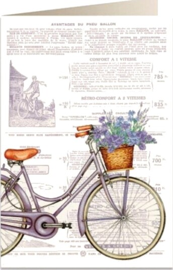 Tassotti Konvoluttkort B6 + Konvolutt 5973 Sykkel Og Blomster