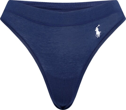 Polo Ralph Lauren Intimates Stretch Cotton Low Rise Thong   Navy   L