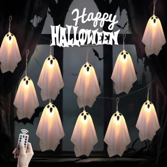 Halloween Spøkelse LED-Lysslynge 250 cm 10 LED