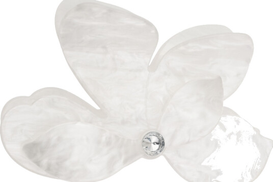 DARK Orchid Flower Hair Claw Bright White DARK Orchid Flower Hair Claw Bright White