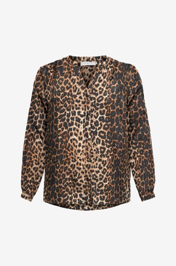 Only Carmakoma - Bluse carAnita LS Shirt AopIRT AOP - Svart