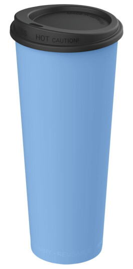 elasto REuse Beger til flergangsbruk Michigan inkl. lokk; 500ml, 7.9x18 cm (ØxH); Blå/Svart; 25 Stykk / Forpakning