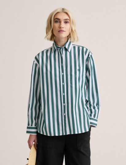 Newhouse Rafaela Bold Streaks Shirt   Green   34