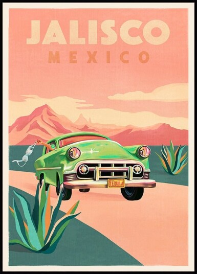 Jalisco Mexico Vintage Travel Plakat Plakat / 21x30cm Jalisco Mexico Vintage Travel Plakat Plakat / 21x30cm