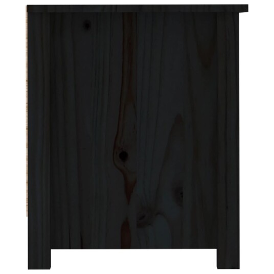 vidaXL Skoskap svart 110x38x45,5 cm heltre furu