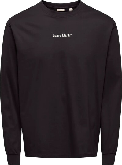 ONLY & SONS Onsfred Life Rlx Ls Varsity Tee Lb Black M
